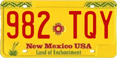 NM license plate 982TQY