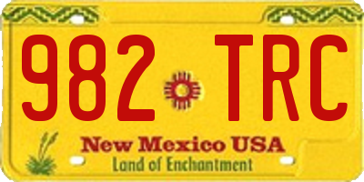 NM license plate 982TRC
