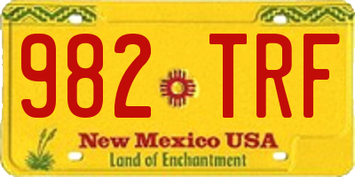 NM license plate 982TRF