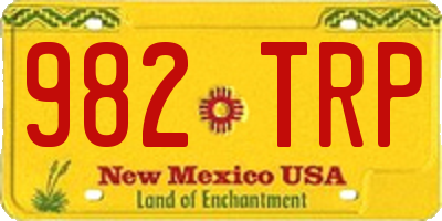 NM license plate 982TRP
