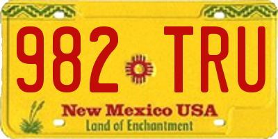 NM license plate 982TRU
