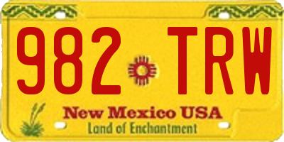 NM license plate 982TRW