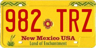 NM license plate 982TRZ