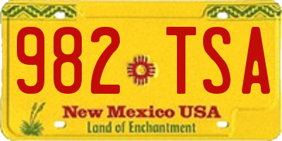 NM license plate 982TSA