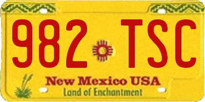 NM license plate 982TSC