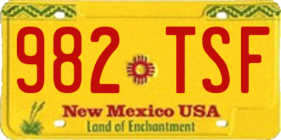 NM license plate 982TSF