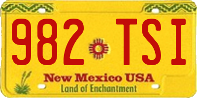 NM license plate 982TSI