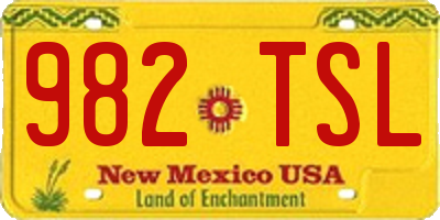 NM license plate 982TSL