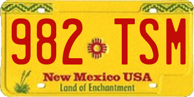 NM license plate 982TSM
