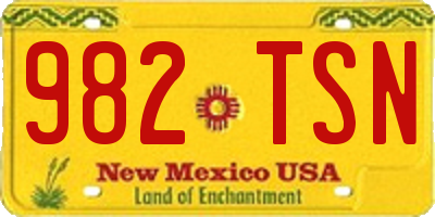 NM license plate 982TSN