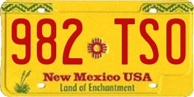 NM license plate 982TSO