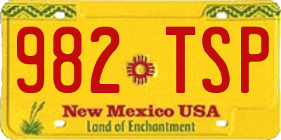 NM license plate 982TSP