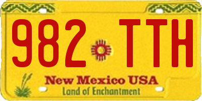 NM license plate 982TTH