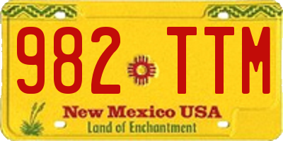 NM license plate 982TTM
