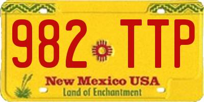 NM license plate 982TTP