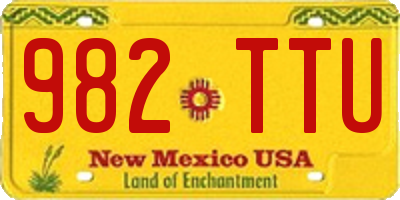 NM license plate 982TTU