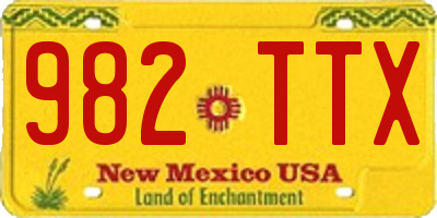 NM license plate 982TTX