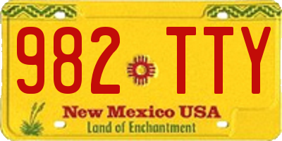 NM license plate 982TTY