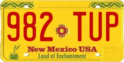 NM license plate 982TUP