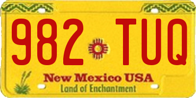 NM license plate 982TUQ