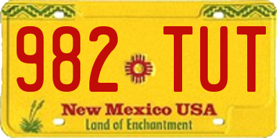 NM license plate 982TUT