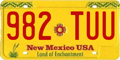 NM license plate 982TUU