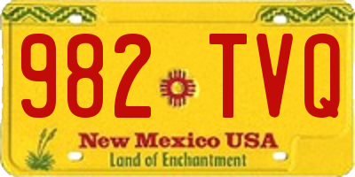NM license plate 982TVQ