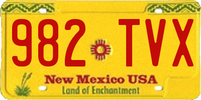 NM license plate 982TVX