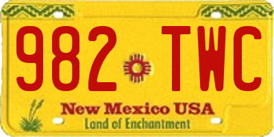 NM license plate 982TWC