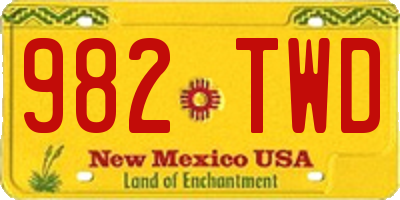 NM license plate 982TWD