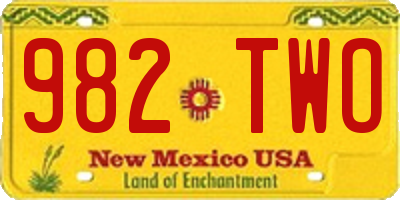 NM license plate 982TWO