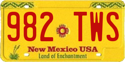 NM license plate 982TWS