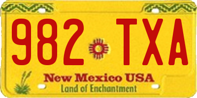 NM license plate 982TXA