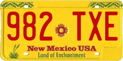 NM license plate 982TXE