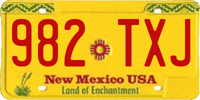 NM license plate 982TXJ