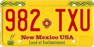NM license plate 982TXU
