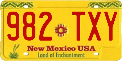 NM license plate 982TXY