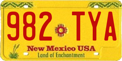 NM license plate 982TYA