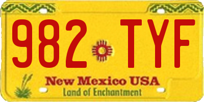 NM license plate 982TYF