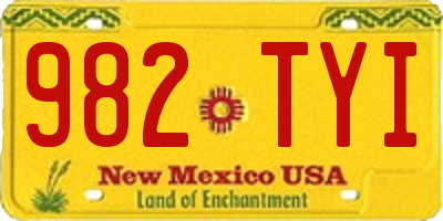 NM license plate 982TYI