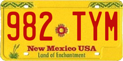 NM license plate 982TYM