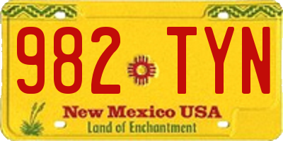 NM license plate 982TYN