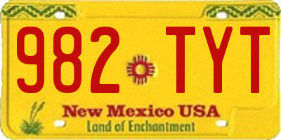 NM license plate 982TYT