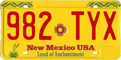 NM license plate 982TYX