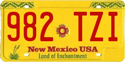 NM license plate 982TZI