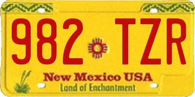 NM license plate 982TZR