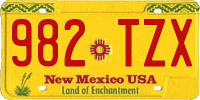 NM license plate 982TZX