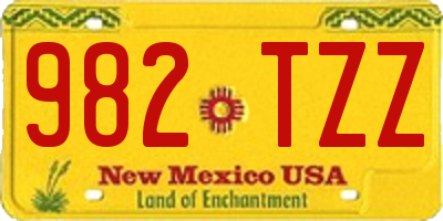 NM license plate 982TZZ