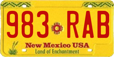 NM license plate 983RAB