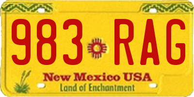 NM license plate 983RAG